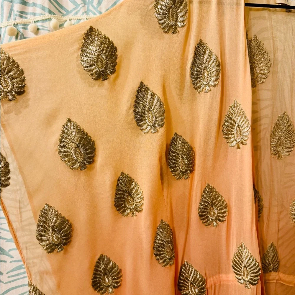 Gorgeous Sheer Sunset Ombré Silk Kimono Wrap